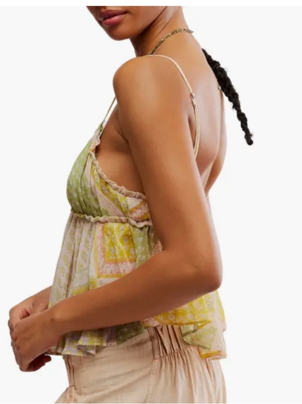 FREE PEOPLE RUFFLED ALIX PRINTED CAMISOLE XL - Picture 6 of 9